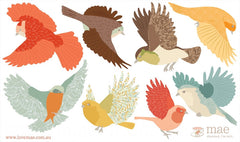 Small Flying Twitter Decals - Earthy