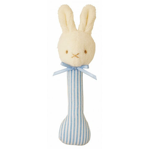 Stick Bunny Rattle Blue Vertical Stripes