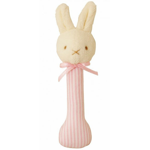 Stick Bunny Rattle Pink Vertical Stripes