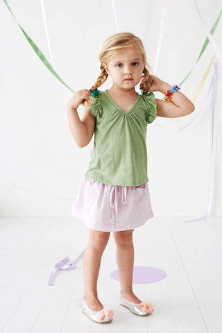 Green Pleat Top