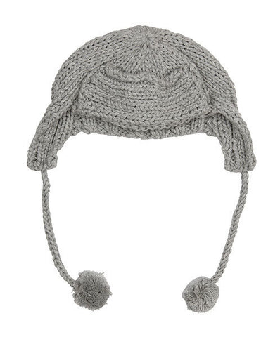 Knitted Trapper Hat - Grey