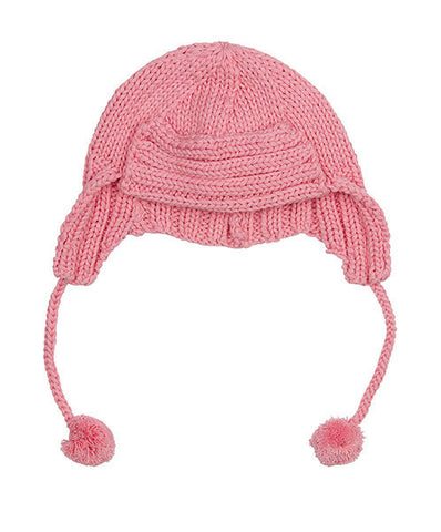 Knitted Trapper Hat - Watermelon